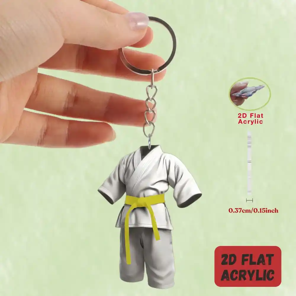 2d-karate-costume-keychain-jiujitsu-them-var3-1789605774202-699 2d Karate Costume Keychain Jiu-jitsu Themed Pendant Charms Flat Acrylic Hanging Decoration Móc Treo Đeo Thoại, Standee, Móc Khoá In Theo Yêu Cầu, Chất Liệu Mica Dày 4mm, Kích Thước 5.5 Cm, Có In Test Mẫu