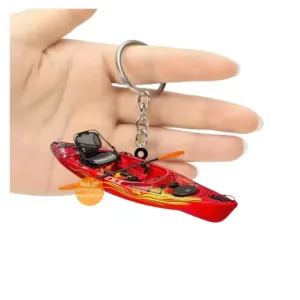 2d Kayak Keychain Sports Themed Pendant Canoe Flat Acrylic Ornament Charms For Bag Decoration Móc Treo Đeo Thoại, Standee, Móc Khoá In Theo Yêu Cầu, Chất Liệu Mica Dày 4mm, Kích Thước 5.5 Cm, Có In Test Mẫu