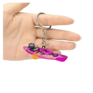 2d Kayak Keychain Sports Themed Pendant Canoe Flat Acrylic Ornament Charms For Bag Decoration Móc Treo Đeo Thoại, Standee, Móc Khoá In Theo Yêu Cầu, Chất Liệu Mica Dày 4mm, Kích Thước 5.5 Cm, Có In Test Mẫu
