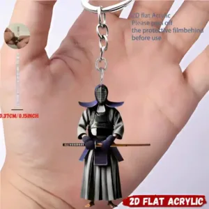 2d Kendo Warrior Keychain Kumdo Theme Pattern Pendant Flat Acrylic Ornament Charms Hanging Móc Treo Đeo Thoại, Standee, Móc Khoá In Theo Yêu Cầu, Chất Liệu Mica Dày 4mm, Kích Thước 5.5 Cm, Có In Test Mẫu