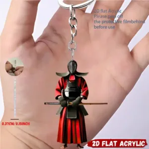 2d Kendo Warrior Keychain Kumdo Theme Pattern Pendant Flat Acrylic Ornament Charms Hanging Móc Treo Đeo Thoại, Standee, Móc Khoá In Theo Yêu Cầu, Chất Liệu Mica Dày 4mm, Kích Thước 5.5 Cm, Có In Test Mẫu