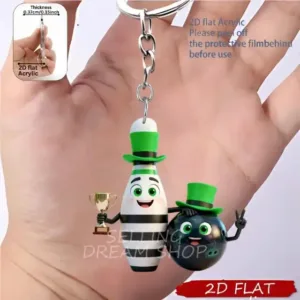 2d Miniature Bowling Keychain Cute Acrylic Sporty Pendant 6 Options Móc Treo Đeo Thoại, Standee, Móc Khoá In Theo Yêu Cầu, Chất Liệu Mica Dày 4mm, Kích Thước 5.5 Cm, Có In Test Mẫu