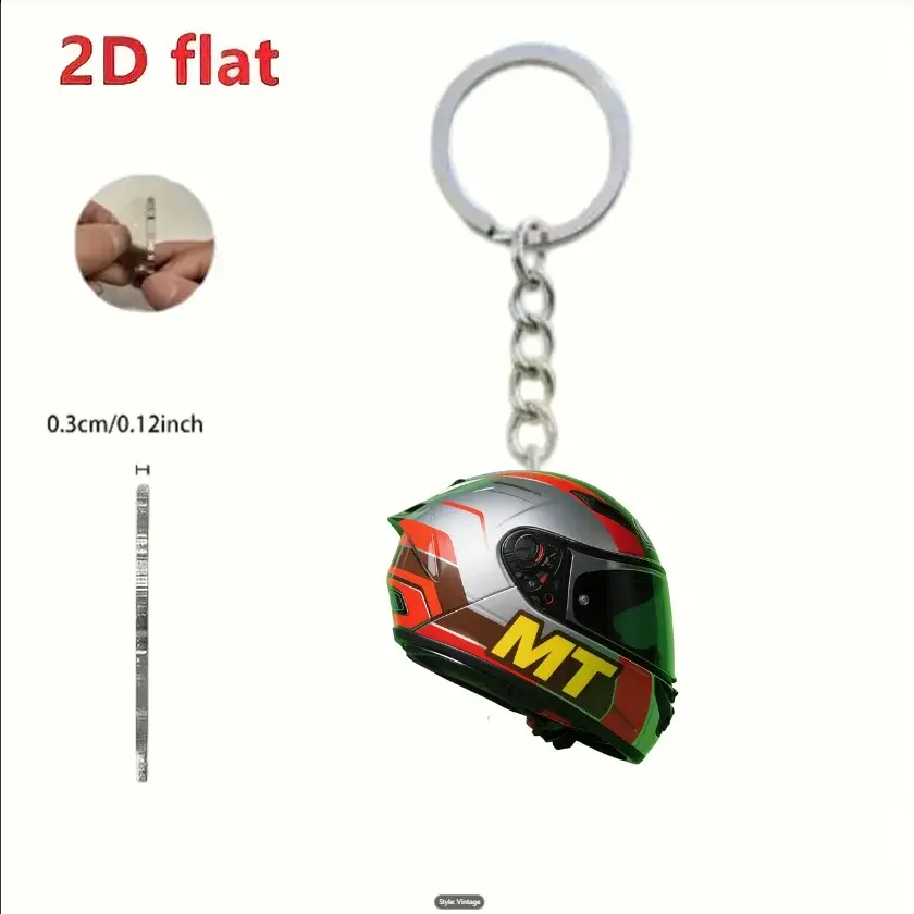 2d-motorcycle-helmet-keychain-whimsical-var4-1789471353455-412 2d Motorcycle Helmet Keychain Whimsical Pendant Flat Acrylic Ornament Charm For Car Bag Party Móc Treo Đeo Thoại, Standee, Móc Khoá In Theo Yêu Cầu, Chất Liệu Mica Dày 4mm, Kích Thước 5.5 Cm, Có In Test Mẫu