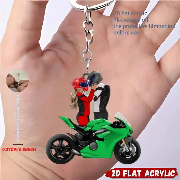 2d-motorcycle-keychain-moto-themed-penda-var3-1789517666650-707 2d Motorcycle Keychain Moto Themed Pendant Kissing Couple Flat Acrylic Ornament Hanging Móc Treo Đeo Thoại, Standee, Móc Khoá In Theo Yêu Cầu, Chất Liệu Mica Dày 4mm, Kích Thước 5.5 Cm, Có In Test Mẫu