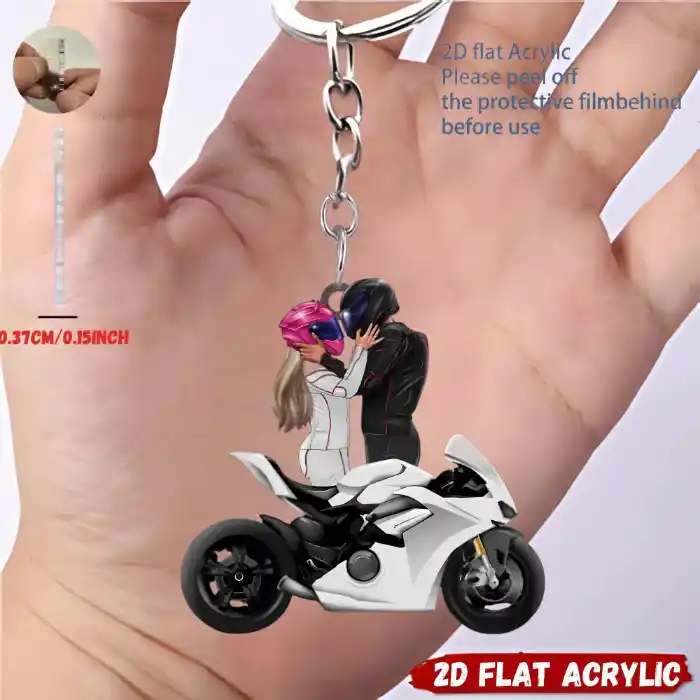 2d-motorcycle-keychain-moto-themed-penda-var4-1789517677104-995 2d Motorcycle Keychain Moto Themed Pendant Kissing Couple Flat Acrylic Ornament Hanging Móc Treo Đeo Thoại, Standee, Móc Khoá In Theo Yêu Cầu, Chất Liệu Mica Dày 4mm, Kích Thước 5.5 Cm, Có In Test Mẫu