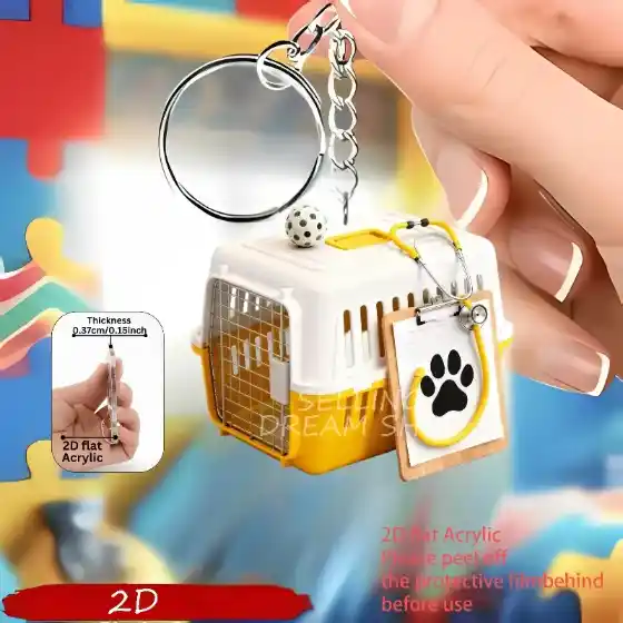 2d-pet-theme-keychain-acrylic-veterinary-var4-1789542707871-267 2d Pet Theme Keychain Acrylic Veterinary Care Pendant Car Keys For Women Backpacks Decor Home Móc Treo Đeo Thoại, Standee, Móc Khoá In Theo Yêu Cầu, Chất Liệu Mica Dày 4mm, Kích Thước 5.5 Cm, Có In Test Mẫu