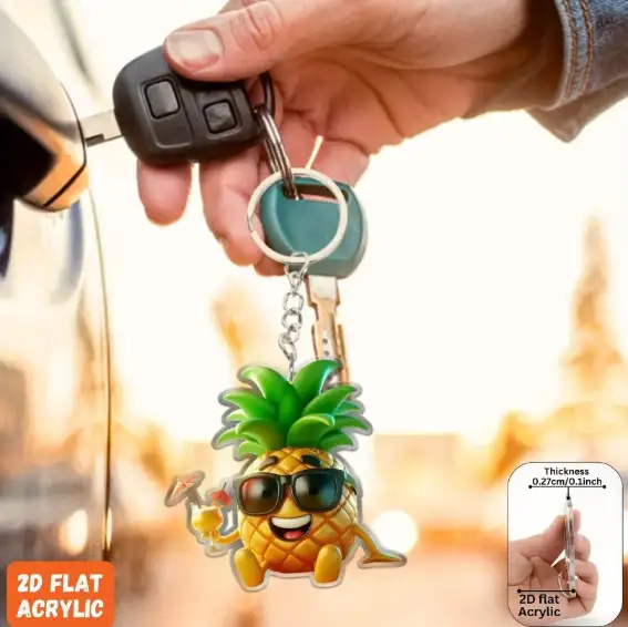 2d-pineapple-with-glasses-keychain-creat-var7-1789470149324-594 2d Pineapple With Glasses Keychain Creative Acrylic Pendant Flat Hanging Ornaments Decoration Móc Treo Đeo Thoại, Standee, Móc Khoá In Theo Yêu Cầu, Chất Liệu Mica Dày 4mm, Kích Thước 5.5 Cm, Có In Test Mẫu