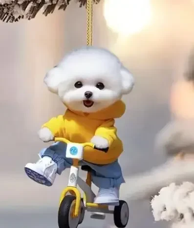 2d Puppy Animal Acrylic Keychain Backpack Car Hanging Keyring Pendant Cute Teddy Dog Cycling Móc Treo Đeo Thoại, Standee, Móc Khoá In Theo Yêu Cầu, Chất Liệu Mica Dày 4mm, Kích Thước 5.5 Cm, Có In Test Mẫu