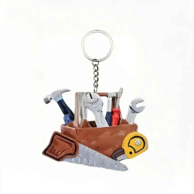 2d Repair Tool Set Keychain Whimsical Flat Acrylic Pendant For Car Keys Bags Home Decor Ideal Móc Treo Đeo Thoại, Standee, Móc Khoá In Theo Yêu Cầu, Chất Liệu Mica Dày 4mm, Kích Thước 5.5 Cm, Có In Test Mẫu