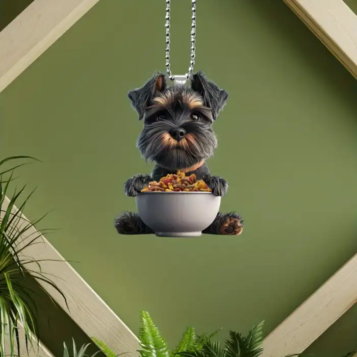 2d Schnauzer Pendant Cute Novelty Dog Acrylic Keychain Puppy Charm Versatile Decor For Car Móc Treo Đeo Thoại, Standee, Móc Khoá In Theo Yêu Cầu, Chất Liệu Mica Dày 4mm, Kích Thước 5.5 Cm, Có In Test Mẫu