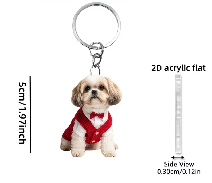 2d-shih-tzu-keychain-cute-dog-acrylic-pe-var2-1789449236569-20 2d Shih Tzu Keychain Cute Dog Acrylic Pendant Puppy Versatile Charm Decor For Car Mirror Móc Treo Đeo Thoại, Standee, Móc Khoá In Theo Yêu Cầu, Chất Liệu Mica Dày 4mm, Kích Thước 5.5 Cm, Có In Test Mẫu