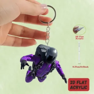 Elementor #3284 2d Sky Diving Keychain Skydiver Flat Acrylic Ornament Jumping Extreme Hanging Decoration For Móc Treo Đeo Thoại, Standee, Móc Khoá In Theo Yêu Cầu, Chất Liệu Mica Dày 4mm, Kích Thước 5.5 Cm, Có In Test Mẫu