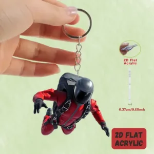 2d Sky Diving Keychain Skydiver Flat Acrylic Ornament Jumping Extreme Hanging Decoration For Móc Treo Đeo Thoại, Standee, Móc Khoá In Theo Yêu Cầu, Chất Liệu Mica Dày 4mm, Kích Thước 5.5 Cm, Có In Test Mẫu