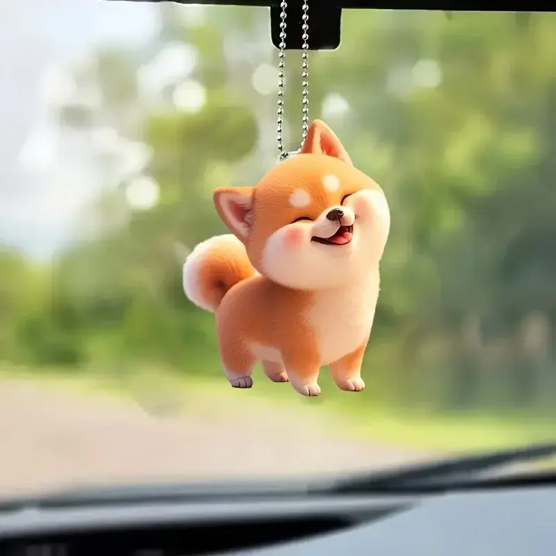 2d Smiling Shiba Inu Pendant Cute Puppy Acrylic Keychain Cartoon Versatile Charm,decor For Móc Treo Đeo Thoại, Standee, Móc Khoá In Theo Yêu Cầu, Chất Liệu Mica Dày 4mm, Kích Thước 5.5 Cm, Có In Test Mẫu