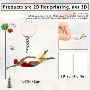 2d Swimmer Keychain Sport Enthusiast Pendant Flat Acrylic Swimming Ornament Charms Hanging Móc Treo Đeo Thoại, Standee, Móc Khoá In Theo Yêu Cầu, Chất Liệu Mica Dày 4mm, Kích Thước 5.5 Cm, Có In Test Mẫu