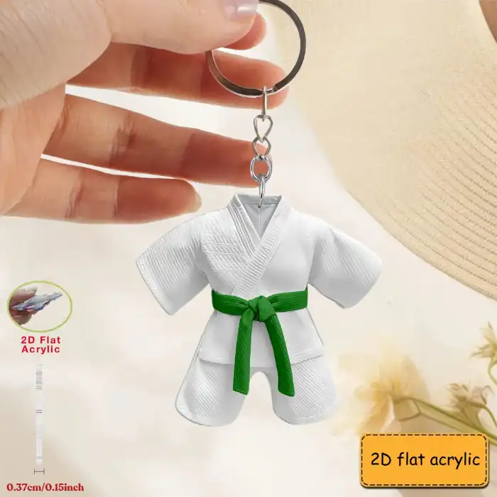 2d-taekwondo-uniform-keychain-sports-the-var4-1789459268323-964 2d Taekwondo Uniform Keychain Sports Theme With Belt Pendant Flat Acrylic Ornament Hanging Móc Treo Đeo Thoại, Standee, Móc Khoá In Theo Yêu Cầu, Chất Liệu Mica Dày 4mm, Kích Thước 5.5 Cm, Có In Test Mẫu