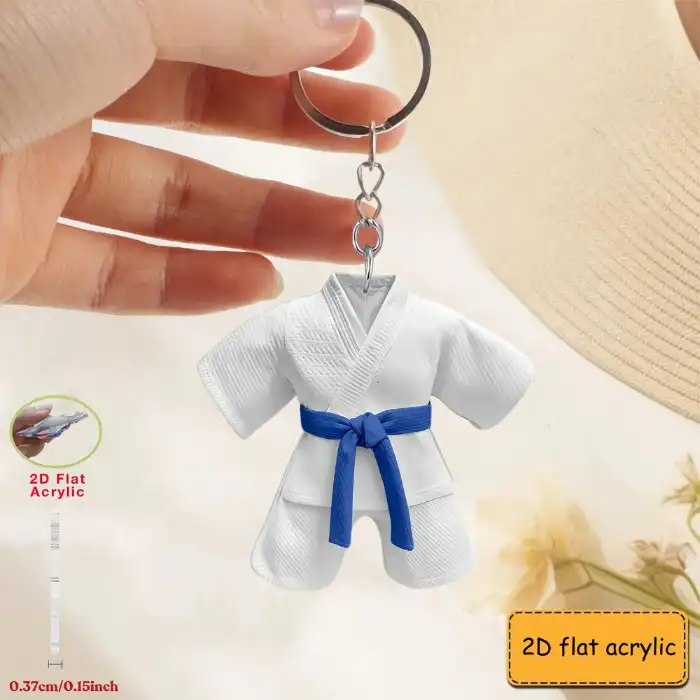 2d-taekwondo-uniform-keychain-sports-the-var7-1789459327624-11 2d Taekwondo Uniform Keychain Sports Theme With Belt Pendant Flat Acrylic Ornament Hanging Móc Treo Đeo Thoại, Standee, Móc Khoá In Theo Yêu Cầu, Chất Liệu Mica Dày 4mm, Kích Thước 5.5 Cm, Có In Test Mẫu
