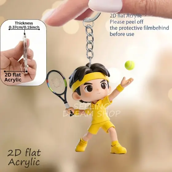 2d-vibrant-tennis-players-keychain-36pcs-var6-1789621379200-433 2d Vibrant Tennis Players Keychain 3/6pcs Sporty Theme Acrylic Pendant For Fans Ideal Móc Treo Đeo Thoại, Standee, Móc Khoá In Theo Yêu Cầu, Chất Liệu Mica Dày 4mm, Kích Thước 5.5 Cm, Có In Test Mẫu