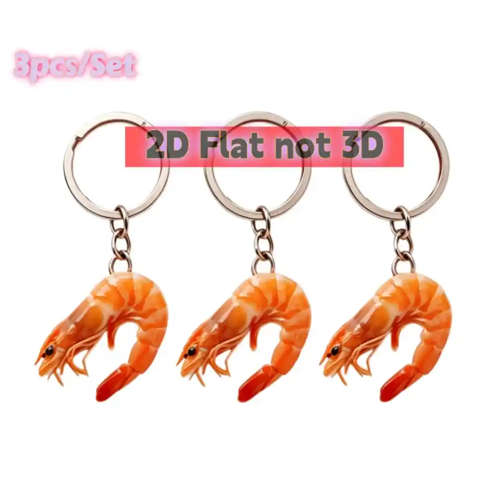 2d-vivid-shrimp-keychain-3510pcs-acrylic-var3-1789565314228-357 2d Vivid Shrimp Keychain 3/5/10pcs Acrylic Pendant Perfect For Backpacks Charms Home Decor Móc Treo Đeo Thoại, Standee, Móc Khoá In Theo Yêu Cầu, Chất Liệu Mica Dày 4mm, Kích Thước 5.5 Cm, Có In Test Mẫu