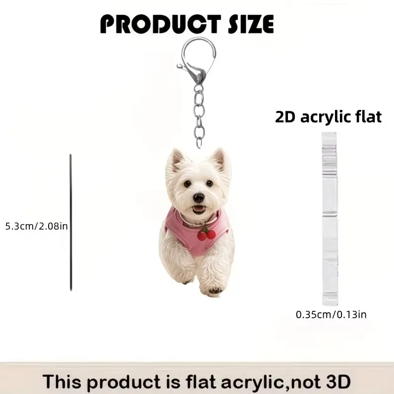 2d-west-highland-keychain-white-terrier-var8-1789457576630-215 2d West Highland Keychain White Terrier Pendant Flat Acrylic Ornament Charms For Car Bag Móc Treo Đeo Thoại, Standee, Móc Khoá In Theo Yêu Cầu, Chất Liệu Mica Dày 4mm, Kích Thước 5.5 Cm, Có In Test Mẫu