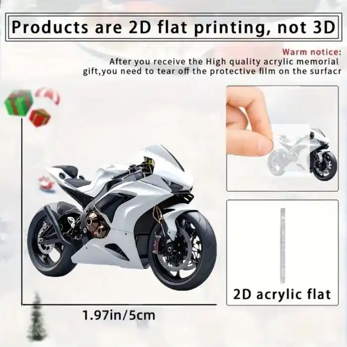 2d White Motorcycle Knight Keychain Moto Themed Pendant Flat Acrylic Ornament Charms,hanging Móc Treo Đeo Thoại, Standee, Móc Khoá In Theo Yêu Cầu, Chất Liệu Mica Dày 4mm, Kích Thước 5.5 Cm, Có In Test Mẫu