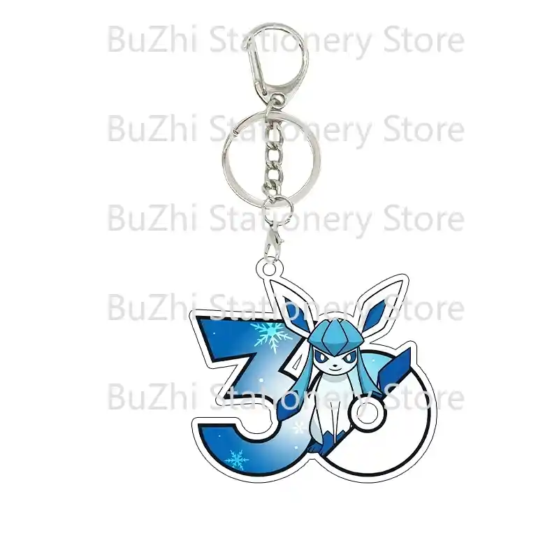 30th Anniversary Anime Eevee Sylveon Leafeon Flareon Jolteon Cartoon Cute Acrylic Móc Treo Đeo Thoại, Standee, Móc Khoá In Theo Yêu Cầu, Chất Liệu Mica Dày 4mm, Kích Thước 5.5 Cm, Có In Test Mẫu