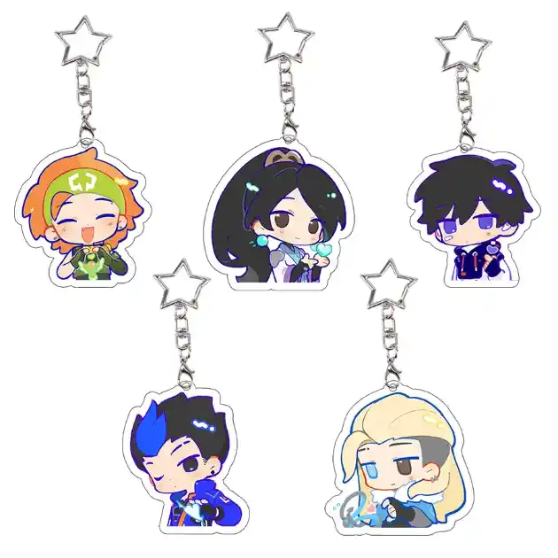 5 Set Valorant Acrylic Keychain Iso Raze Killjoy Reyna Neon Sage Jett Pendant Game Collect Móc Treo Đeo Thoại, Standee, Móc Khoá In Theo Yêu Cầu, Chất Liệu Mica Dày 4mm, Kích Thước 5.5 Cm, Có In Test Mẫu