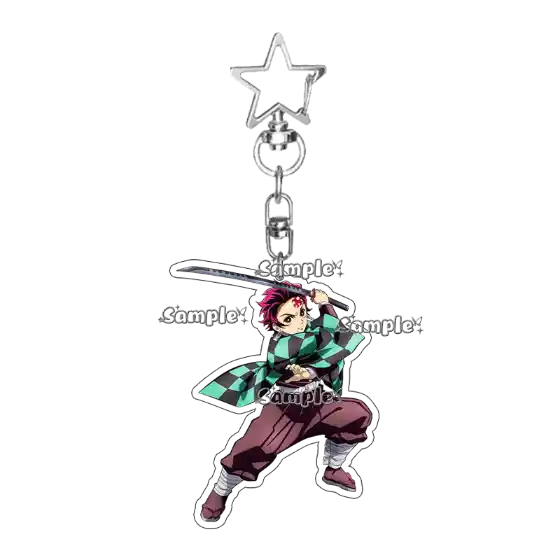 Acrylic Anime Kamado Tanjiro Q Version Keychain Fashion Cartoon Fans Charm Key Ring Móc Treo Đeo Thoại, Standee, Móc Khoá In Theo Yêu Cầu, Chất Liệu Mica Dày 4mm, Kích Thước 5.5 Cm, Có In Test Mẫu