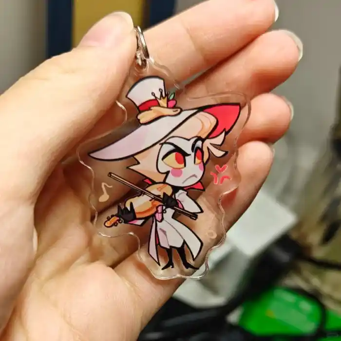 Acrylic Keychain Creative Helluva Boss Student Decor Accessories Alastor Pendant Key Ring Móc Treo Đeo Thoại, Standee, Móc Khoá In Theo Yêu Cầu, Chất Liệu Mica Dày 4mm, Kích Thước 5.5 Cm, Có In Test Mẫu