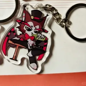 Acrylic Keychain Creative Helluva Boss Student Decor Accessories Alastor Pendant Key Ring Móc Treo Đeo Thoại, Standee, Móc Khoá In Theo Yêu Cầu, Chất Liệu Mica Dày 4mm, Kích Thước 5.5 Cm, Có In Test Mẫu