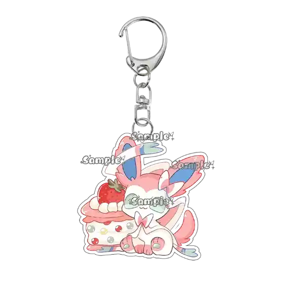 Anime Acrylic Keychain Key Chain Anime Cartoon Vaporeon Flareon Cake Key Chain Cartoon Ring Móc Treo Đeo Thoại, Standee, Móc Khoá In Theo Yêu Cầu, Chất Liệu Mica Dày 4mm, Kích Thước 5.5 Cm, Có In Test Mẫu
