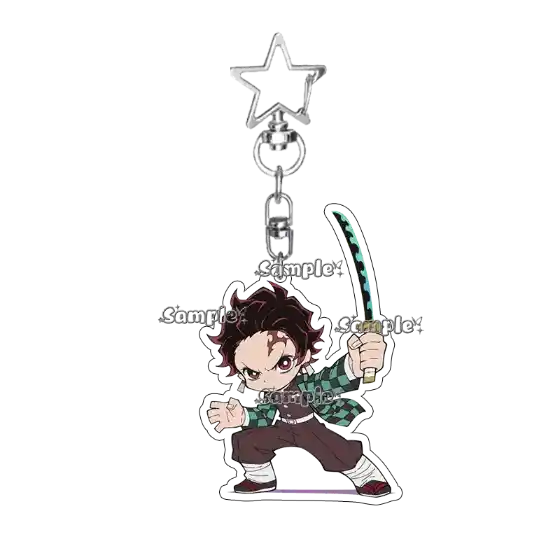 Anime Agatsuma Zenitsu Tsuyuri Kanawo Cartoon Acrylic Model Double-sided Print Keychain Móc Treo Đeo Thoại, Standee, Móc Khoá In Theo Yêu Cầu, Chất Liệu Mica Dày 4mm, Kích Thước 5.5 Cm, Có In Test Mẫu