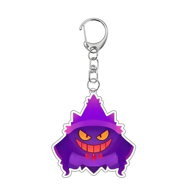 Anime Cartoon Gengar Halloween Day Acrylic Keychain Kawaii Pocket Figure All Saints' Day Móc Treo Đeo Thoại, Standee, Móc Khoá In Theo Yêu Cầu, Chất Liệu Mica Dày 4mm, Kích Thước 5.5 Cm, Có In Test Mẫu