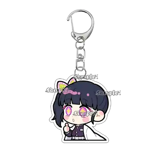 Anime Cartoon Kochou Shinobu Tsuyuri Peripheral Characters Acrylic Keychain Decoration Móc Treo Đeo Thoại, Standee, Móc Khoá In Theo Yêu Cầu, Chất Liệu Mica Dày 4mm, Kích Thước 5.5 Cm, Có In Test Mẫu