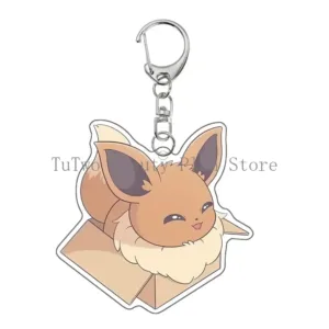 Anime Creative Cardboard Box Flareon Glaceon Umbreon Jolteon Flareon Leafeon Eevee Acrylic Móc Treo Đeo Thoại, Standee, Móc Khoá In Theo Yêu Cầu, Chất Liệu Mica Dày 4mm, Kích Thước 5.5 Cm, Có In Test Mẫu