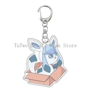 Anime Creative Cardboard Box Flareon Glaceon Umbreon Jolteon Flareon Leafeon Eevee Acrylic Móc Treo Đeo Thoại, Standee, Móc Khoá In Theo Yêu Cầu, Chất Liệu Mica Dày 4mm, Kích Thước 5.5 Cm, Có In Test Mẫu
