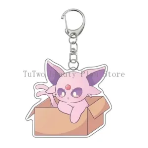 Anime Creative Cardboard Box Flareon Glaceon Umbreon Jolteon Flareon Leafeon Eevee Acrylic Móc Treo Đeo Thoại, Standee, Móc Khoá In Theo Yêu Cầu, Chất Liệu Mica Dày 4mm, Kích Thước 5.5 Cm, Có In Test Mẫu