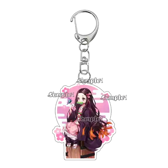 Anime Fashion Kamado Nezuko Cartoon Acrylic Keychain Pendant Charm Bag Jewelry Móc Treo Đeo Thoại, Standee, Móc Khoá In Theo Yêu Cầu, Chất Liệu Mica Dày 4mm, Kích Thước 5.5 Cm, Có In Test Mẫu
