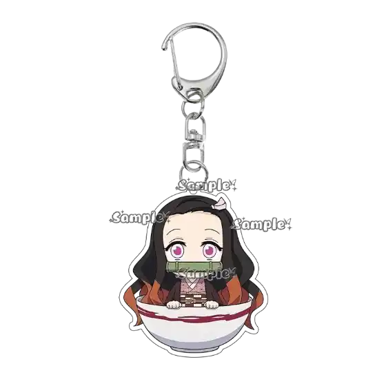 Anime Game Cartoon Kochou Shinobu Tomioka Giyuu Tanjiro Nezuko Acrylic Keychain Women Men Móc Treo Đeo Thoại, Standee, Móc Khoá In Theo Yêu Cầu, Chất Liệu Mica Dày 4mm, Kích Thước 5.5 Cm, Có In Test Mẫu