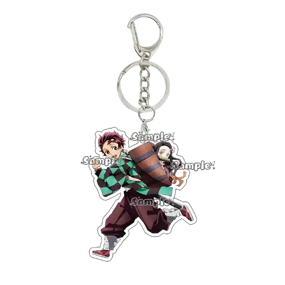 Anime Nezuko Agatsuma Zenitsu Tsuyuri Figure Acrylic Keychain Cartoon Pendant Backpack Móc Treo Đeo Thoại, Standee, Móc Khoá In Theo Yêu Cầu, Chất Liệu Mica Dày 4mm, Kích Thước 5.5 Cm, Có In Test Mẫu