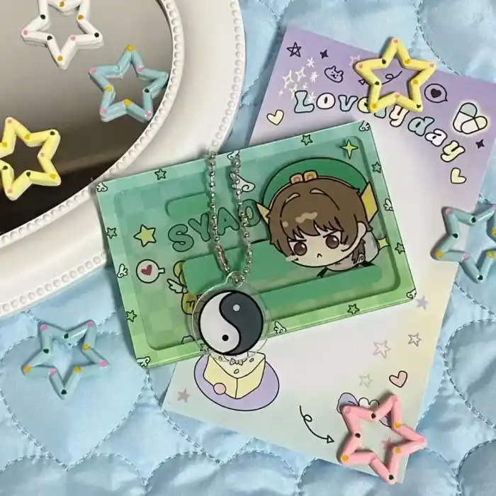 Anime Peripheral Magic Girl Madoka Keychain Id Card Cover Acrylic Transparent Shielding Card Móc Treo Đeo Thoại, Standee, Móc Khoá In Theo Yêu Cầu, Chất Liệu Mica Dày 4mm, Kích Thước 5.5 Cm, Có In Test Mẫu