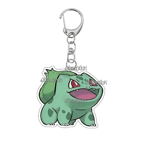 Anime Pocket Monsters Bulbasaur Figure Acrylic Keychain Keyring Kawaii Cartoon Ornaments Móc Treo Đeo Thoại, Standee, Móc Khoá In Theo Yêu Cầu, Chất Liệu Mica Dày 4mm, Kích Thước 5.5 Cm, Có In Test Mẫu