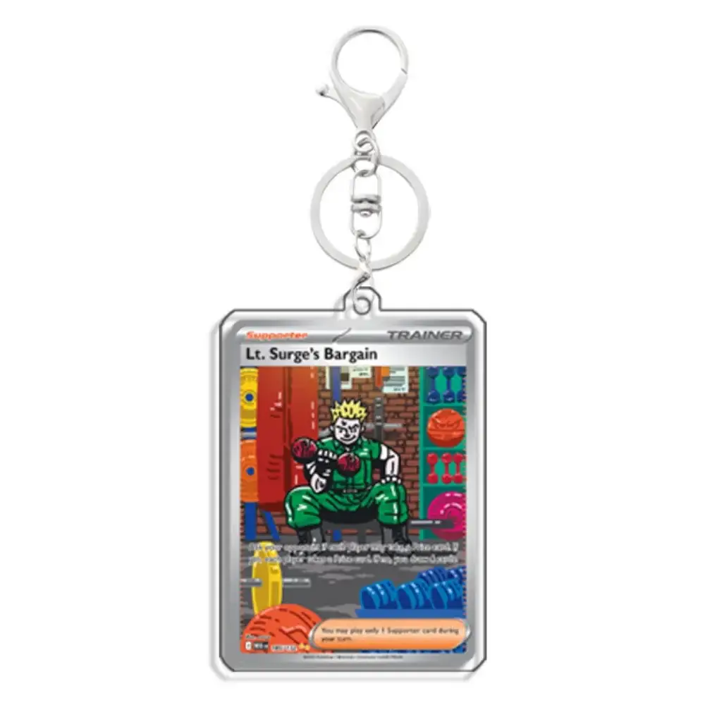 Art Display For Pokemon Card Lt Surge Expansion Card Brick Ptcg Keychain Anime Game Móc Treo Đeo Thoại, Standee, Móc Khoá In Theo Yêu Cầu, Chất Liệu Mica Dày 4mm, Kích Thước 5.5 Cm, Có In Test Mẫu