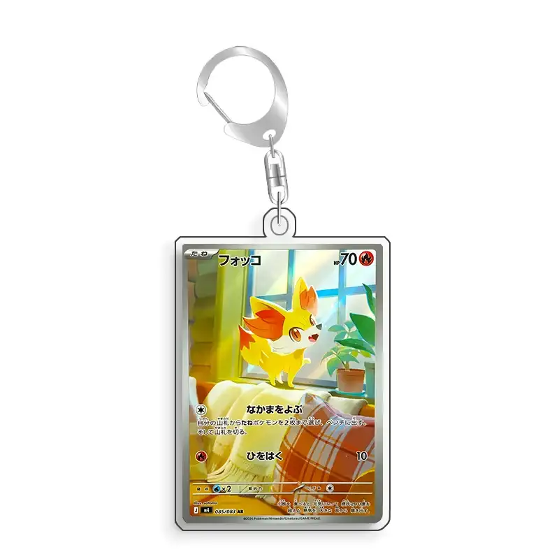 Art Display For Pokemon Fennekin Card Ptcg Keychain Anime Game Collectibles Anime Merchandise Móc Treo Đeo Thoại, Standee, Móc Khoá In Theo Yêu Cầu, Chất Liệu Mica Dày 4mm, Kích Thước 5.5 Cm, Có In Test Mẫu