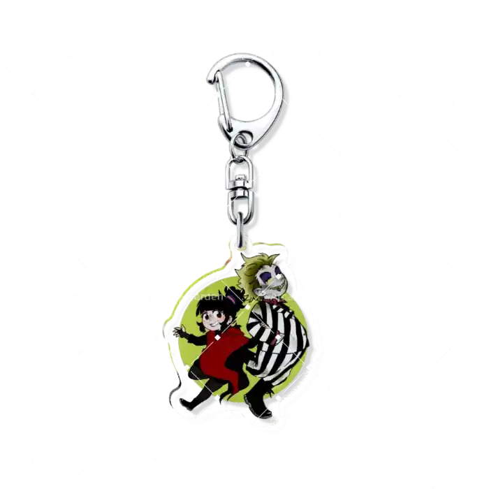 Beetlejuice Character Acrylic Keyring Triped Suit Keychain Movie Fan Gift Collectible Classic Móc Treo Đeo Thoại, Standee, Móc Khoá In Theo Yêu Cầu, Chất Liệu Mica Dày 4mm, Kích Thước 5.5 Cm, Có In Test Mẫu