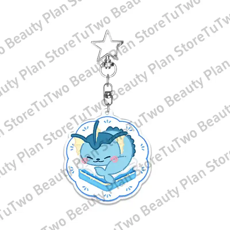 Cartoon Cake Style Eevee Vaporeon Flareon Espeon Umbreon Glaceon Sylveon Jolteon Star Móc Treo Đeo Thoại, Standee, Móc Khoá In Theo Yêu Cầu, Chất Liệu Mica Dày 4mm, Kích Thước 5.5 Cm, Có In Test Mẫu