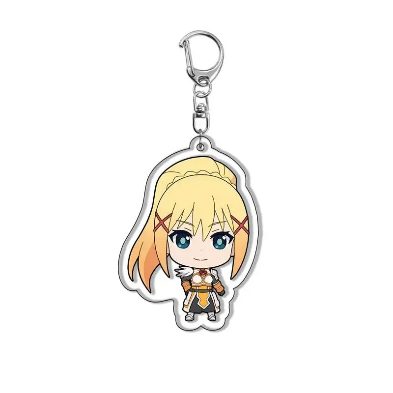 Cartoon God's Blessing On This Wonderful World Aqua Satou Kazuma Megumin Q Version Acrylic Móc Treo Đeo Thoại, Standee, Móc Khoá In Theo Yêu Cầu, Chất Liệu Mica Dày 4mm, Kích Thước 5.5 Cm, Có In Test Mẫu