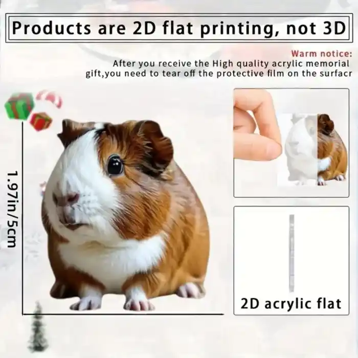 Cartoon Guinea Pig Keychain,2d Flat Acrylic Pendant, Animal Themed Ornament,bag Charm,home Móc Treo Đeo Thoại, Standee, Móc Khoá In Theo Yêu Cầu, Chất Liệu Mica Dày 4mm, Kích Thước 5.5 Cm, Có In Test Mẫu