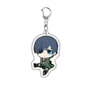 Cartoon New Black Butler Anime Acrylic Keychain Ornament Q Version Characters Jewelry Key Móc Treo Đeo Thoại, Standee, Móc Khoá In Theo Yêu Cầu, Chất Liệu Mica Dày 4mm, Kích Thước 5.5 Cm, Có In Test Mẫu