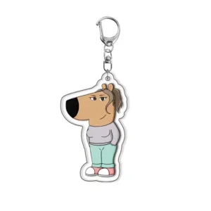 Christmas Cartoon Dog Pattern Acrylic Keychain Fashion Cute Girls Boys Funny Charming Bag Móc Treo Đeo Thoại, Standee, Móc Khoá In Theo Yêu Cầu, Chất Liệu Mica Dày 4mm, Kích Thước 5.5 Cm, Có In Test Mẫu